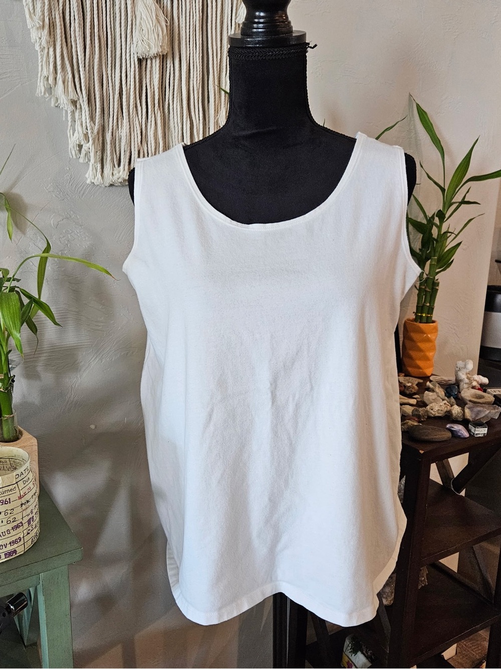 Blair White Scoop Neck Tank Top